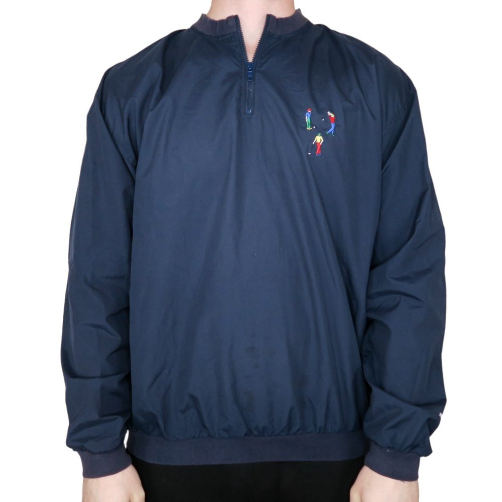 Vintage 90s Pivot Rules Golf Embroidered Pullover Windbreaker